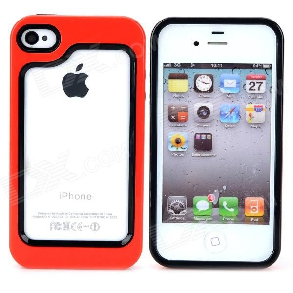 case Silicone Bumper Quadro para Iphone 4 / 4s - vermelho